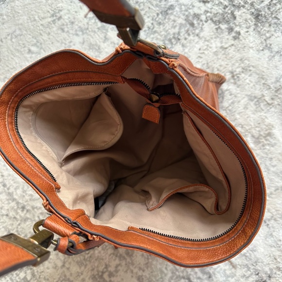 Darcy Marks London vegan brown leather shoulder tote purse - Picture 5 of 8